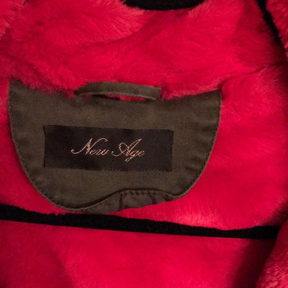 New Age army coat with pink fur size small - Picture 4 of 8